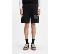 HUGO Shorts de felpa de algodón con parche de diseño - StyleDarispan, 50563466 Negro M