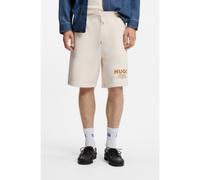 HUGO Shorts loose fit en felpa de algodón con logo estampado - StyleNomario, 50510728 Natural L