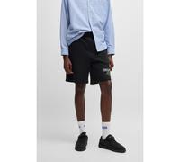 HUGO Shorts loose fit en felpa de algodón con logo estampado - StyleNomario, 50510728 Negro M