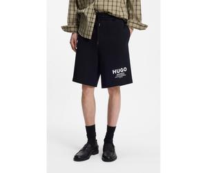 HUGO Shorts loose fit en felpa de algodón con logo estampado - StyleNomario, 50510728 Negro S