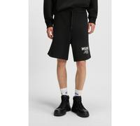 HUGO Shorts loose fit en felpa de algodón con logo estampado - StyleNomario, 50510728 Negro XL