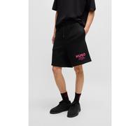 HUGO Shorts loose fit en felpa de algodón con logo estampado - StyleNomario, 50510728 Negro XL
