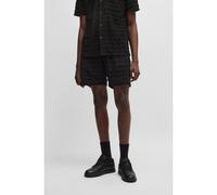 HUGO Shorts relaxed fit en rizo de algodón a rayas - StyleDutowel, 50535289 Negro L