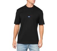 HUGO Small Logo Block Cotton T-Shirt Camiseta, Negro-Black Pepper, M Hombres