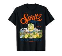 Hugo Spritz Tirol del Sur Vacaciones en los Alpes Italianos Camiseta gráfica económica, Hombre, Negro, M