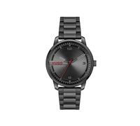 Hugo #Stamp Reloj de Cuarzo 3H para Hombre, Acero Inoxidable, Resistente al Agua hasta 3ATM/30 Metros - Movimiento Minimalista clásico y Moderno - Regalo para él, 42 mm, Negro 1, Pulsera