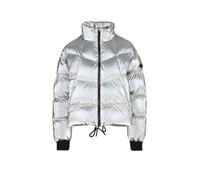 HUGO Chaqueta acolchada de alto brillo con insignia de logo en silicona - StyleFiorella-1_B, 50546368 Plata S