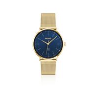 HUGO #Style 3H reloj con esfera azul y pulsera de malla - Style#STYLE, 58858253 Tono dorado pcs.