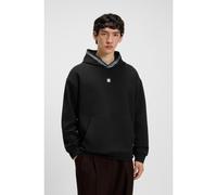HUGO Sudadera con capucha relaxed fit en algodón elástico con detalle de cadena - StyleDatechi, 50510105 Negro XL