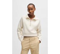 HUGO Sudadera corta en felpa de algodón con logo bordado - StyleDileria_B, 50537102 Natural L