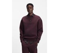 HUGO Sudadera de algodón con insignia de logo apilado - StyleDettil, 50533689 Rojo oscuro XXL