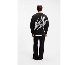 HUGO Sudadera de algodón con logo bordado y estampado gráfico - StyleDarislong, 50563465 Negro S