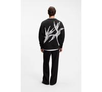 HUGO Sudadera de algodón con logo bordado y estampado gráfico - StyleDarislong, 50563465 Negro XS