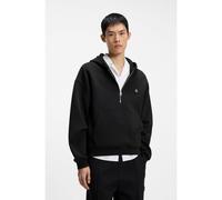 HUGO Sudadera de algodón estructurado con capucha y cremallera en el cuello - StyleDabinhood, 50563019 Negro S