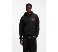 HUGO Sudadera de felpa de algodón con capucha e ilustración de rosas - StyleDagethood, 50556389 Negro XXL