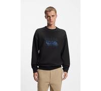 HUGO Sudadera de felpa de algodón con logo y pespuntes en contraste - StyleNothalic, 50553505 Negro XXL