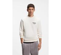 HUGO Sudadera de felpa francesa de algodón con logo estampado llamativo - StyleNespon, 50572772 Natural XS