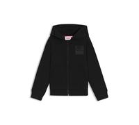 HUGO Sudadera de forro polar para niños con capucha, cremallera y logo dividido - StyleG00454/09B06A, G00454 Negro 150