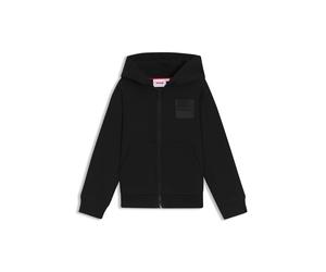 HUGO Sudadera de forro polar para niños con capucha, cremallera y logo dividido - StyleG00454/09B06A, G00454 Negro 138