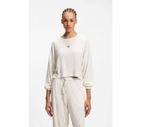 HUGO Sudadera de modal elástico con logo de corazón - StyleHUGO HEART_TOP, 50566668 Natural L