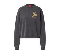 HUGO Sudadera 'Deroxina_4' amarillo claro / naranja oscuro / negro moteado, Talla M