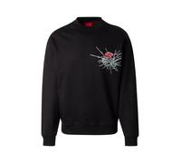 HUGO Sudadera 'Derumkek' gris / verde / rojo / negro, Talla M