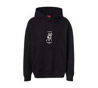 HUGO Sudadera 'Duwrestie' negro / blanco L negro / blanco