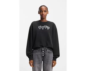 HUGO Sudadera en felpa de algodón con logo de corazón - StyleDeroxina_8, 50555824 Negro S