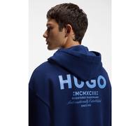 HUGO Sudadera holgada con capucha en felpa de algodón con detalles de logo - StyleNazardo, 50510724 Azul oscuro XL