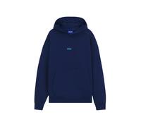 HUGO Sudadera holgada con capucha en felpa de algodón con detalles de logo - StyleNazardo, 50510724 Azul oscuro L