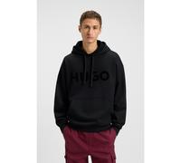 HUGO Sudadera oversize fit con capucha en felpa de algodón con logo reflectante - StyleDitchle, 50529090 Negro L