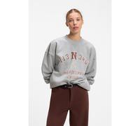 HUGO Sudadera oversize fit de algodón con motivo de strass - StyleDosthwaite_B, 50568279 Gris claro S