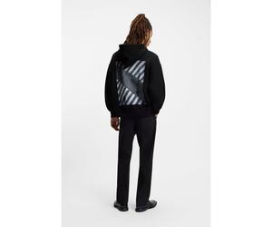 HUGO Sudadera oversize fit de felpa de algodón con capucha y estampado gráfico - StyleDoland, 50553348 Negro XXL