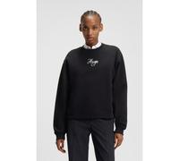 HUGO Sudadera oversize fit de felpa de algodón con logo brillante - StyleDeroxina_6, 50550149 Negro L