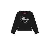 HUGO Sudadera para niños en forro polar de algodón con logo caligrafiado - StyleG00498/09B10A, G00498 Negro 126