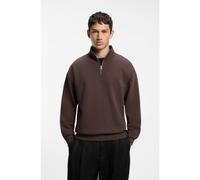 HUGO Sudadera relaxed fit de algodón con cuello con cremallera - StyleDurty244, 50525881 Marrón L