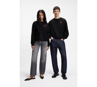 HUGO Sudadera unisex en felpa de algodón con logo de corazón - StyleDeroxina_7, 50555808 Negro M