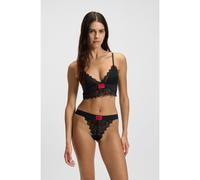 HUGO Sujetador con ribete de encaje y etiqueta con logo roja - StyleTRIANGLE RL LACE, 50535060 Negro S