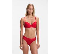 HUGO Sujetador de encaje con estampado de leopardo y copas push-up - StyleSAVANA PUSH-UP, 50570657 Rojo 75C