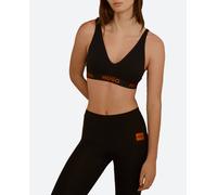 Hugo Sujetador sporty logo confeccionado en algodón orgánico. Negro 38