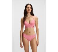 HUGO Sujetador triangular con bordes festoneados y encaje con estampado de leopardo - StyleTRIANGLE LEO LACE, 50545723 Rojo claro S