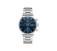 HUGO #Takeoff reloj de acero inoxidable con esfera azul - Style#TAKEOFF, 58858259 Tono plateado pcs.