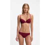 HUGO Tanga con ribete de encaje y logos en letra manuscrita - StyleLACY THONG, 50566801 Rojo oscuro M