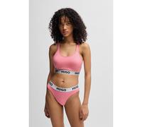 HUGO Tanga de algodón elástico con logo en la cintura - StyleTHONG SPORTY LOGO, 50469651 Rosa claro XL