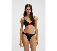 HUGO Tanga de algodón elástico con logo rojo - StyleSTRING RED LABEL, 50492326 Negro XS