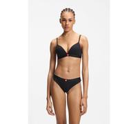 HUGO Tanga de canalé de tiro bajo con logo de corazón - StyleHUGO HEART THONG, 50566784 Negro S