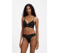 HUGO Tanga de encaje con estampado de leopardo y logo en la cintura - StyleSAVANA THONG, 50570676 Negro XL