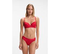 HUGO Tanga de encaje con estampado de leopardo y logo en la cintura - StyleSAVANA THONG, 50570676 Rojo XL