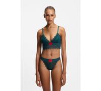 HUGO Tanga de encaje con etiqueta con logo roja - StyleSTRING RL LACE, 50535036 Verde oscuro L