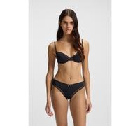 HUGO Tanga de microfibra elástica con ribete de encaje - StyleTHONG UNIQUE, 50545732 Negro S